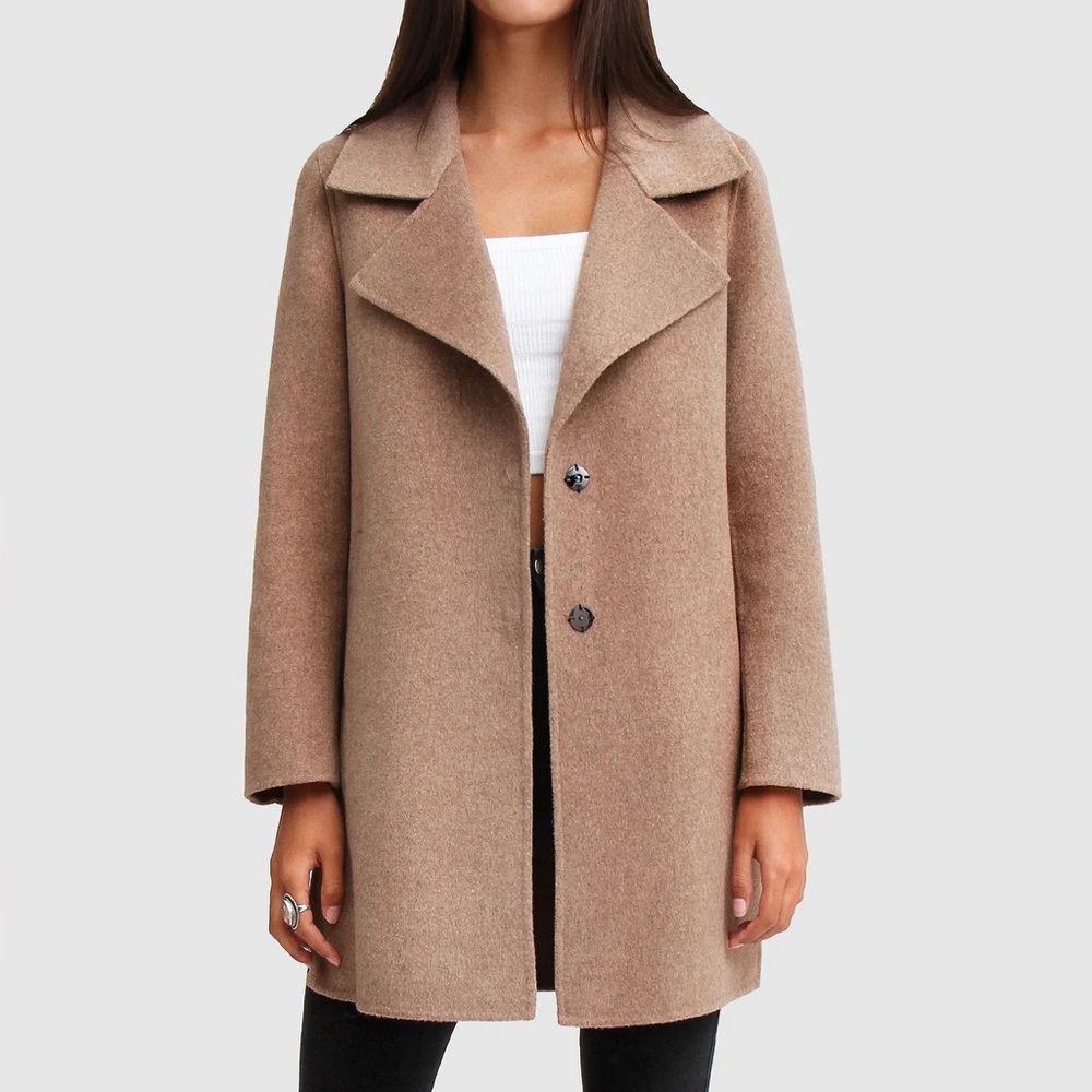 BELLE AND BLOOM Ex-Boyfriend Wool Blend Oversized Jacket in OAT, Size Small